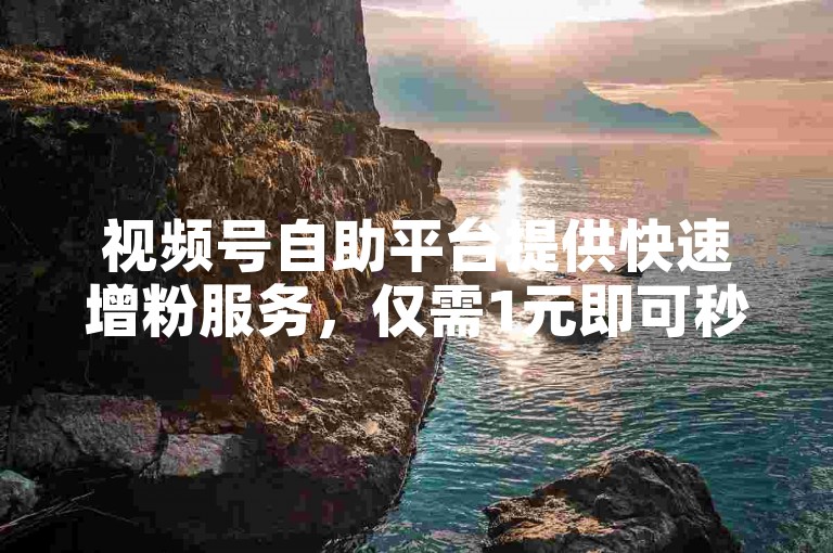 视频号自助平台提供快速增粉服务，仅需1元即可秒刷1000粉丝。