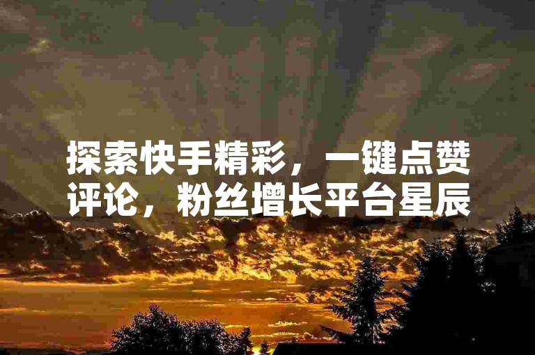 探索快手精彩，一键点赞评论，粉丝增长平台星辰助力您的社交影响力飞跃。