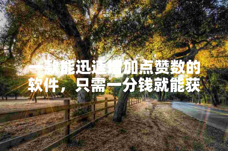 一款能迅速增加点赞数的软件，只需一分钱就能获得上万赞。