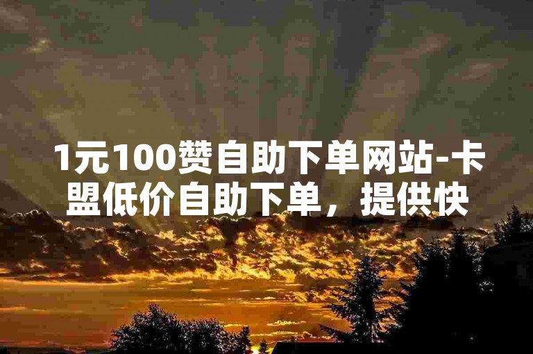 1元100赞自助下单网站-卡盟低价自助下单，提供快速、便捷的服务。
