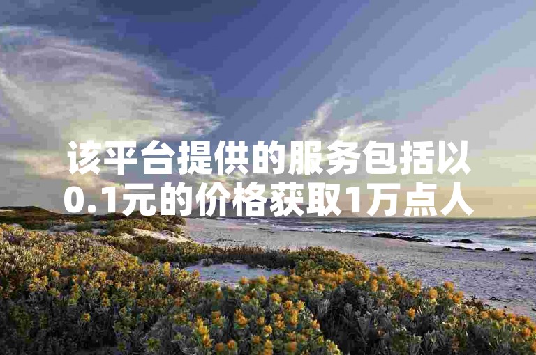 该平台提供的服务包括以0.1元的价格获取1万点人气值，以及一元换取100个赞的线上刷点赞服务。