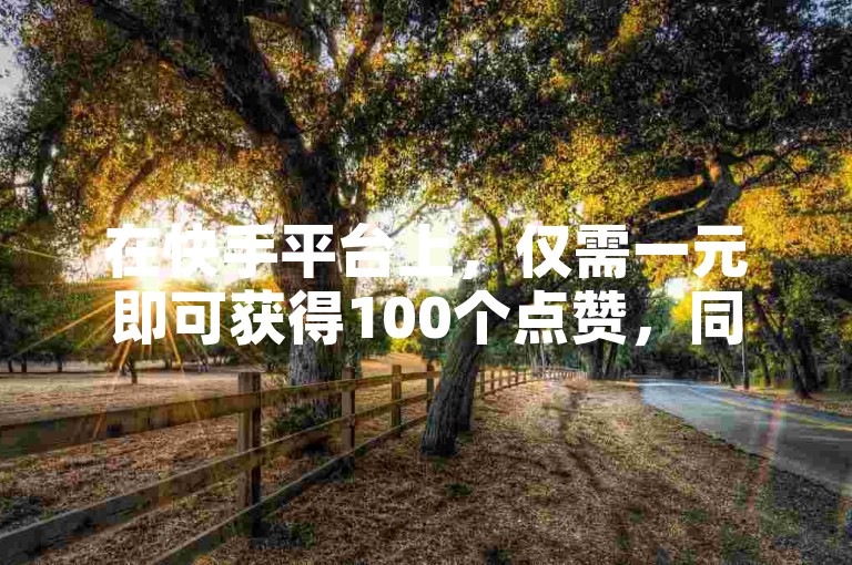 在快手平台上，仅需一元即可获得100个点赞，同时还能为你的直播带来200人的仿真人气。