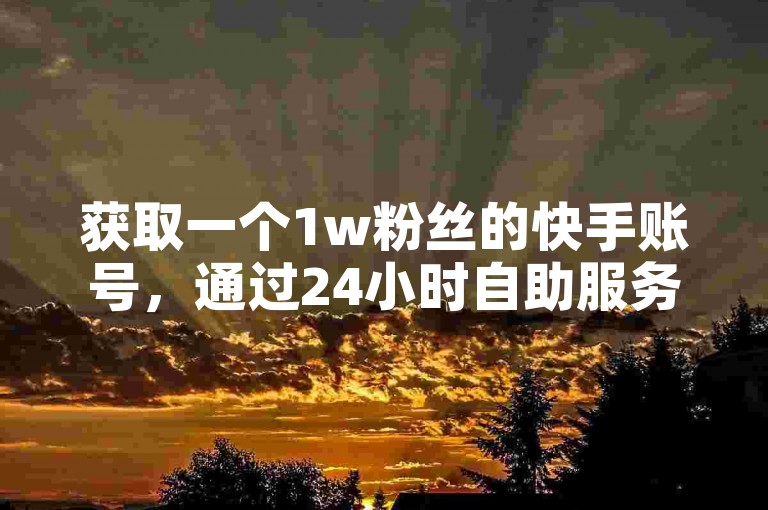 获取一个1w粉丝的快手账号，通过24小时自助服务卡盟轻松实现。
