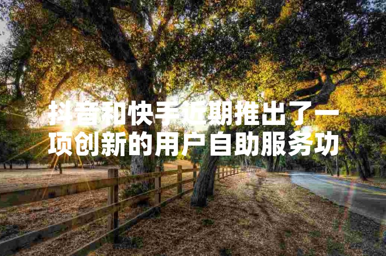 抖音和快手近期推出了一项创新的用户自助服务功能，旨在提升用户体验。