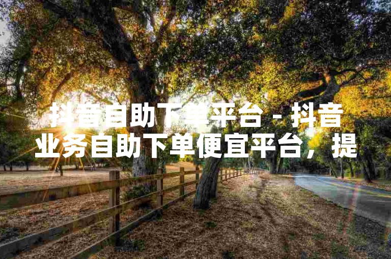 抖音自助下单平台 - 抖音业务自助下单便宜平台，提供便捷的服务。