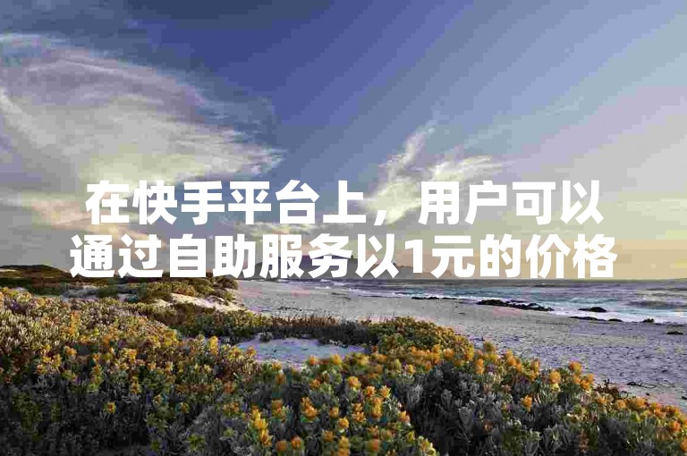 在快手平台上，用户可以通过自助服务以1元的价格获得100个点赞。