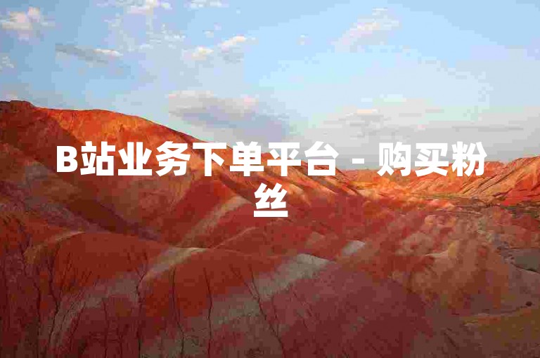 B站业务下单平台 - 购买粉丝