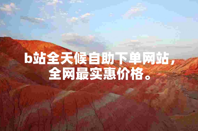b站全天候自助下单网站，全网最实惠价格。
