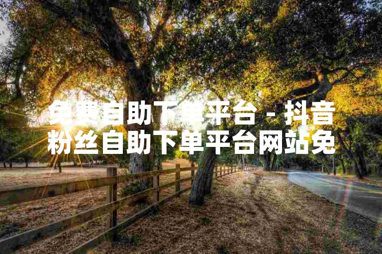 免费自助下单平台 - 抖音粉丝自助下单平台网站免费真人