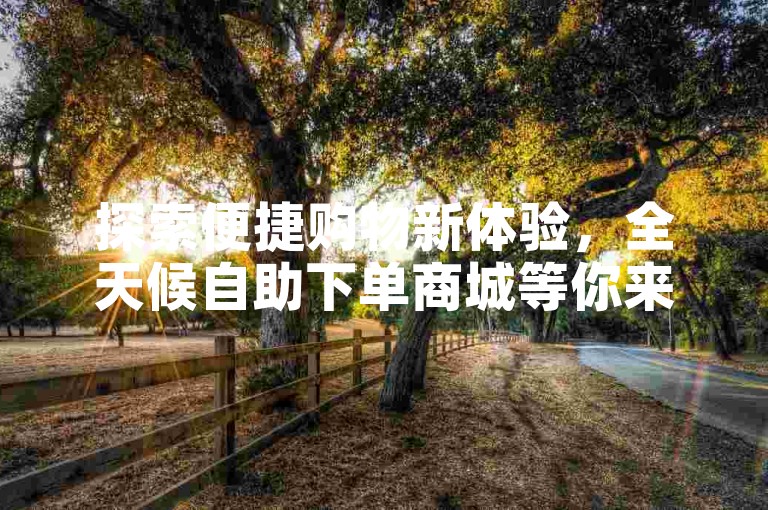探索便捷购物新体验，全天候自助下单商城等你来发现。