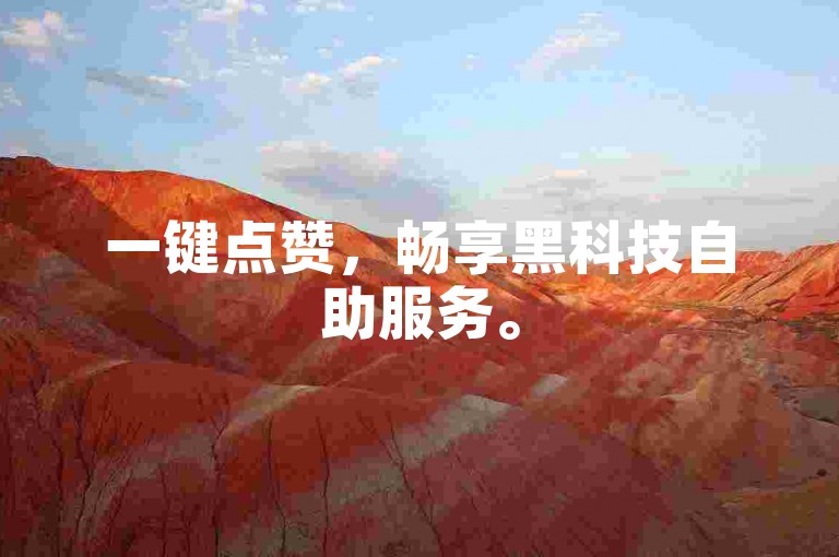 一键点赞，畅享黑科技自助服务。