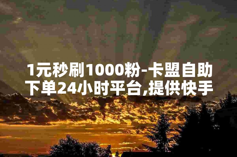 1元秒刷1000粉-卡盟自助下单24小时平台,提供快手号在线购买服务。