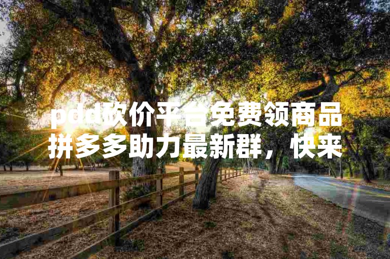 pdd砍价平台免费领商品拼多多助力最新群，快来加入我们吧！