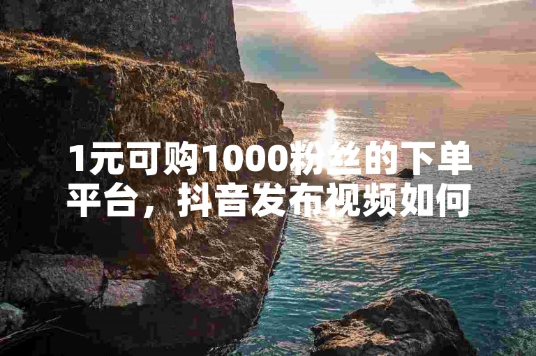 1元可购1000粉丝的下单平台，抖音发布视频如何实现盈利。