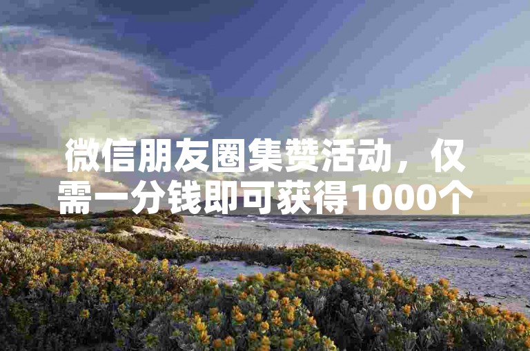 微信朋友圈集赞活动，仅需一分钱即可获得1000个赞，同时提供微博和小红书的热门视频推广服务，每日还有机会免费获取高达十万次点赞。