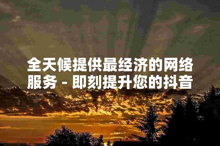 全天候提供最经济的网络服务 - 即刻提升您的抖音点赞数，享受超值优惠。