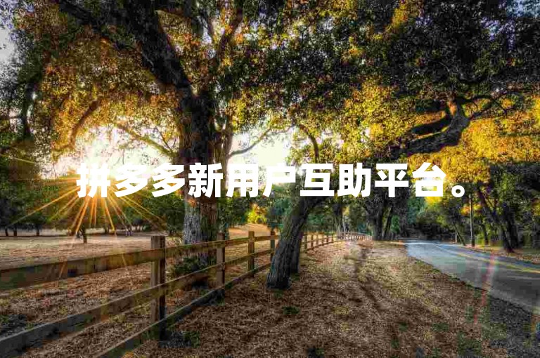 拼多多新用户互助平台。
