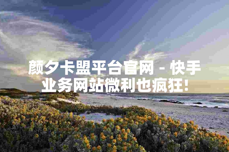 颜夕卡盟平台官网 - 快手业务网站微利也疯狂!
