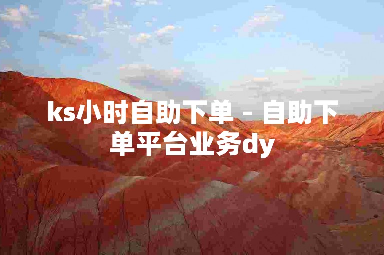 ks小时自助下单 - 自助下单平台业务dy