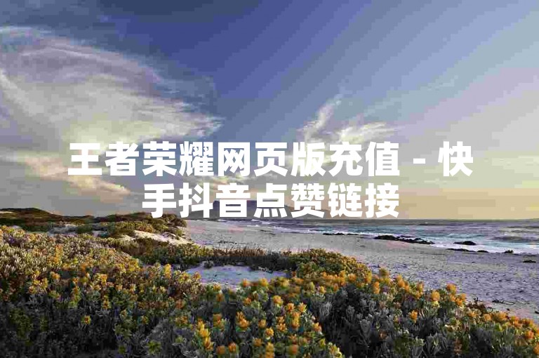 王者荣耀网页版充值 - 快手抖音点赞链接