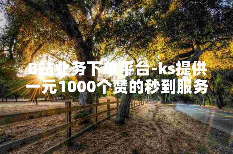 B站业务下单平台-ks提供一元1000个赞的秒到服务，仅需一毛钱即可获得10000播放量。