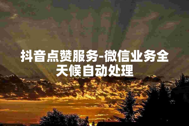 抖音点赞服务-微信业务全天候自动处理