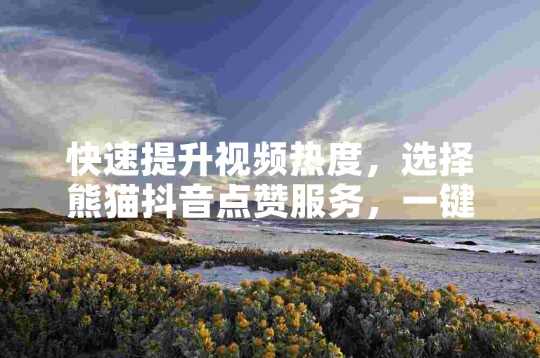 快速提升视频热度，选择熊猫抖音点赞服务，一键操作，效果立竿见影。