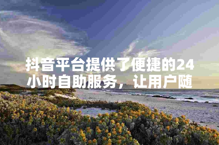 抖音平台提供了便捷的24小时自助服务，让用户随时都能享受到无缝的社交体验。