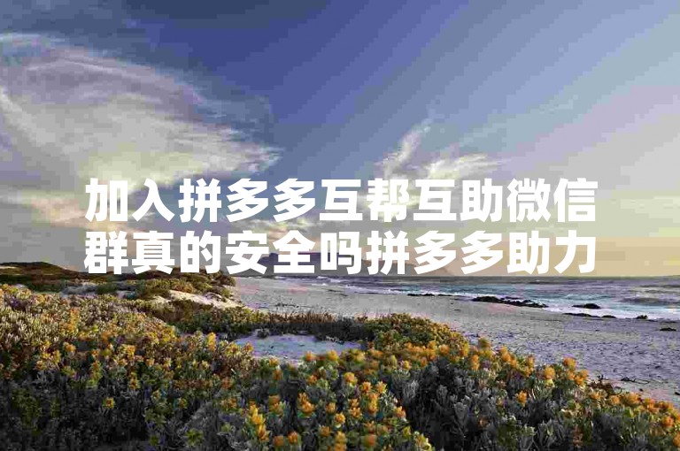 加入拼多多互帮互助微信群真的安全吗拼多多助力平台。