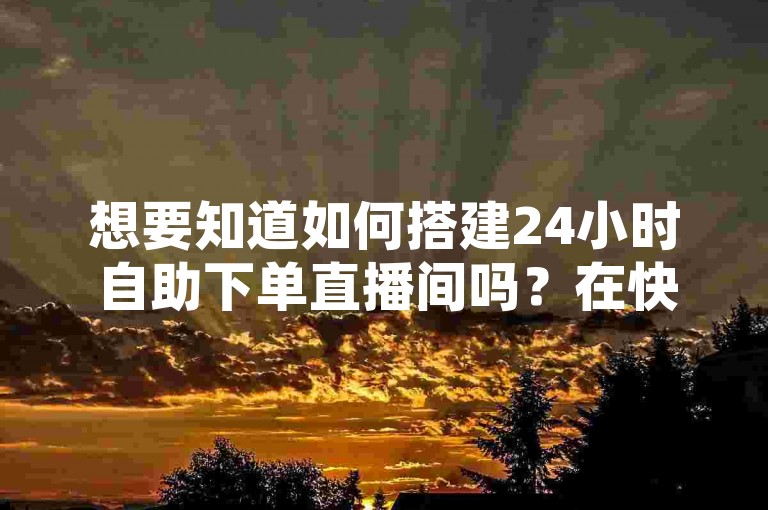 想要知道如何搭建24小时自助下单直播间吗？在快手上，你可以以极低的价格购买到点赞服务。