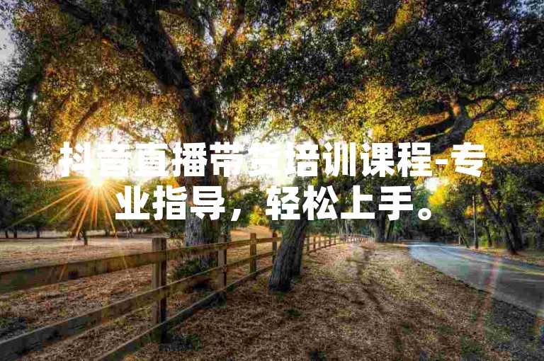 抖音直播带货培训课程-专业指导，轻松上手。