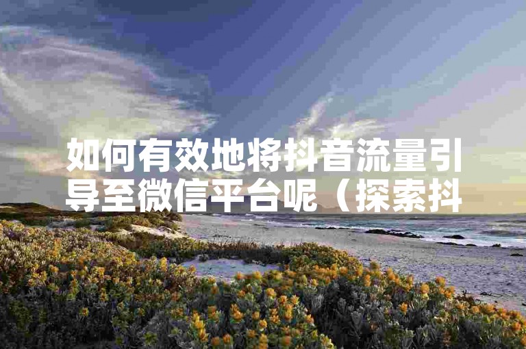 如何有效地将抖音流量引导至微信平台呢（探索抖音向微信引流的高效方法）？