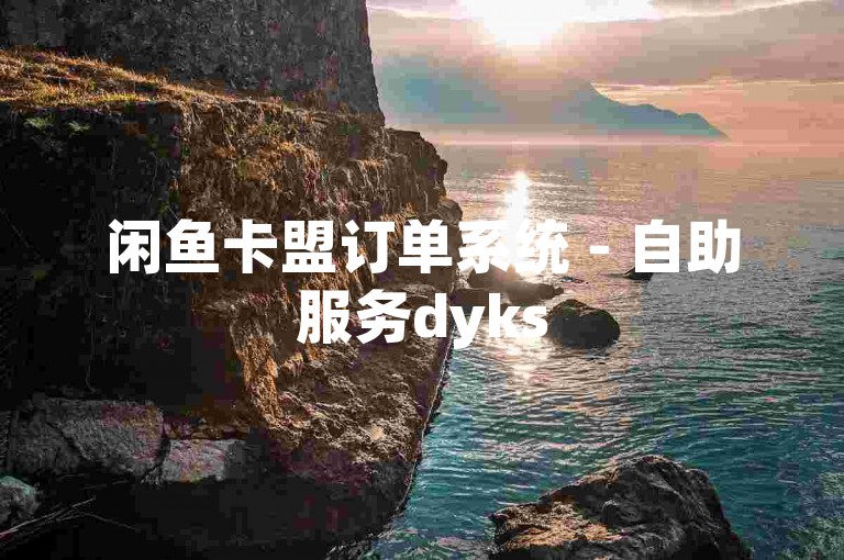 闲鱼卡盟订单系统 - 自助服务dyks