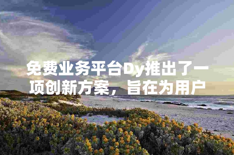 免费业务平台Dy推出了一项创新方案，旨在为用户提供更加便捷和高效的服务体验。