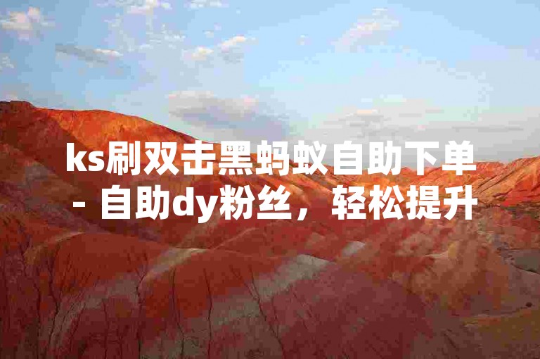 ks刷双击黑蚂蚁自助下单 - 自助dy粉丝，轻松提升你的社交媒体影响力。