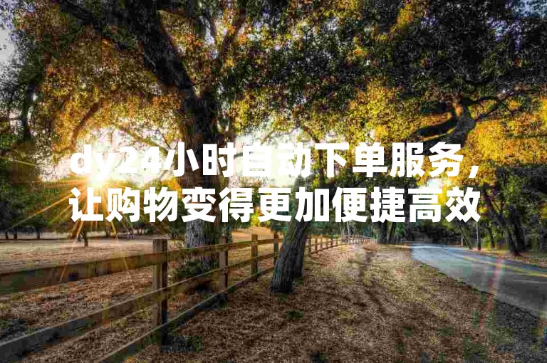 dy24小时自动下单服务，让购物变得更加便捷高效。