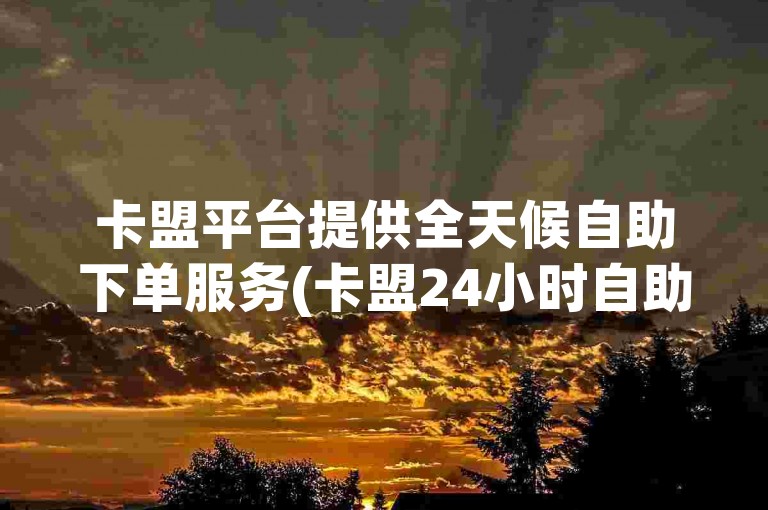 卡盟平台提供全天候自助下单服务(卡盟24小时自助下单)。