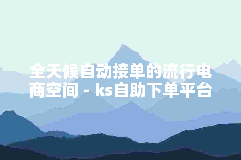 全天候自动接单的流行电商空间 - ks自助下单平台网站