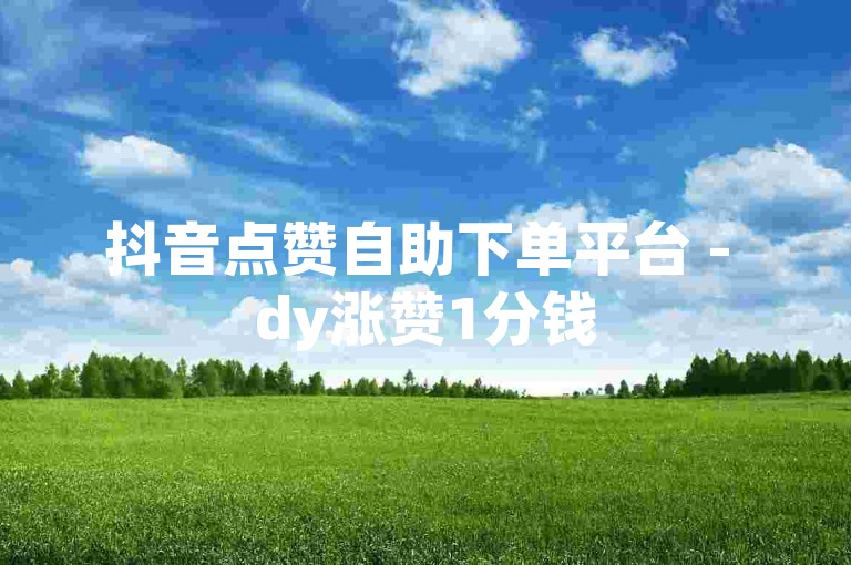 抖音点赞自助下单平台 - dy涨赞1分钱