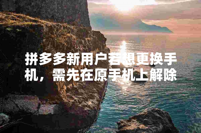 拼多多新用户若想更换手机，需先在原手机上解除绑定，再于新手机中重新下载应用并完成登录操作。