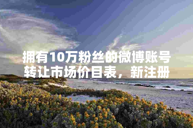 拥有10万粉丝的微博账号转让市场价目表，新注册未认证的微博账号价值几何 - 快手充值中心官网 - 快手币充值。