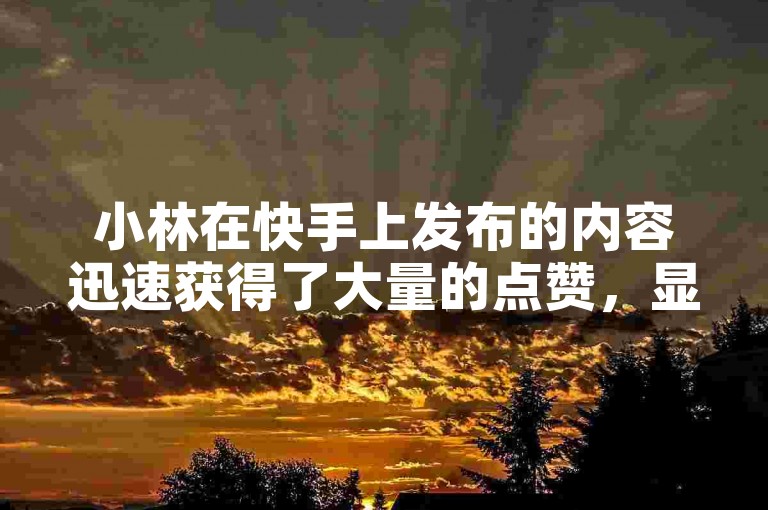 小林在快手上发布的内容迅速获得了大量的点赞，显示了其受欢迎的程度。