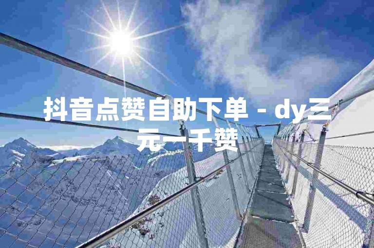 抖音点赞自助下单 - dy三元一千赞