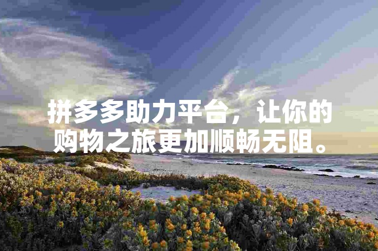 拼多多助力平台，让你的购物之旅更加顺畅无阻。