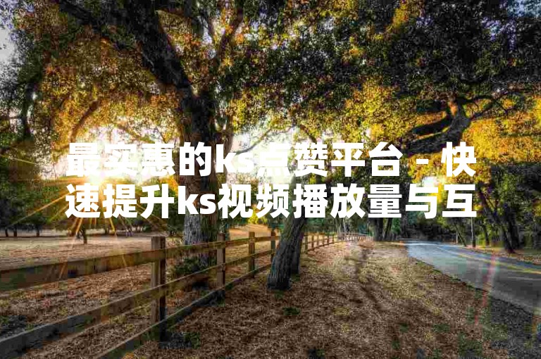 最实惠的ks点赞平台 - 快速提升ks视频播放量与互动