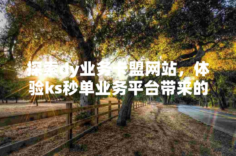 探索dy业务卡盟网站，体验ks秒单业务平台带来的便捷与高效。