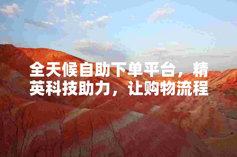 全天候自助下单平台，精英科技助力，让购物流程更流畅、体验更卓越。