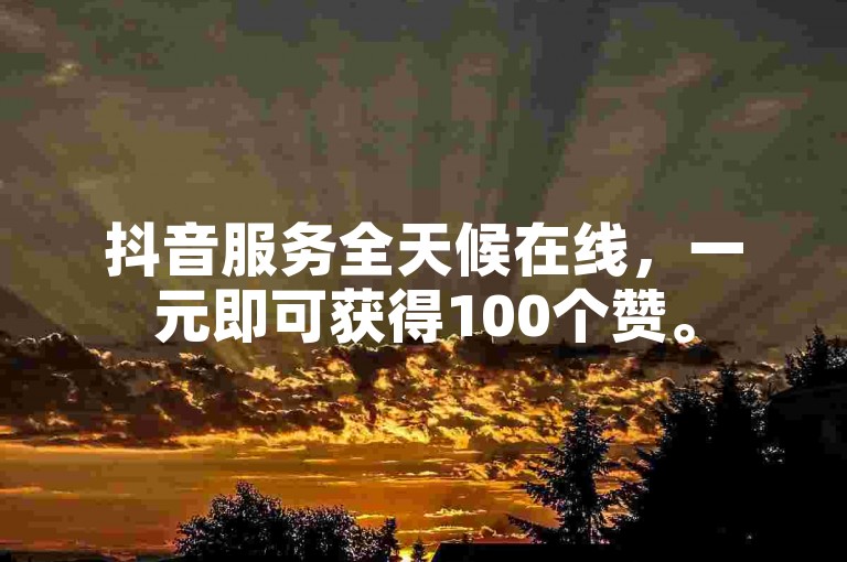 抖音服务全天候在线，一元即可获得100个赞。