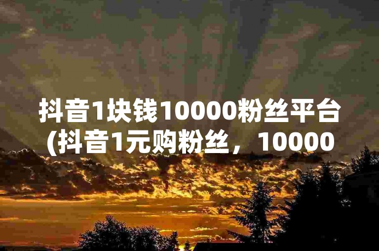 抖音1块钱10000粉丝平台(抖音1元购粉丝，10000粉丝迅速增长平台)。