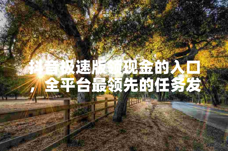 抖音极速版领现金的入口，全平台最领先的任务发布中心。